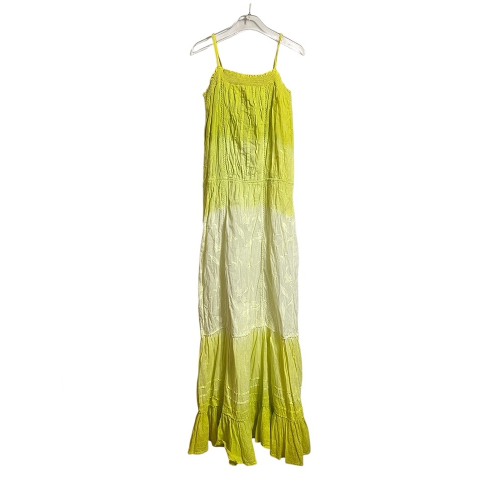 Earthbound Lime Green Yellow Ombré Maxi Dress